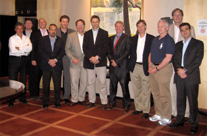 Founding Members of ISHA - The Hip Preservation Society, from left to right: Thierry Boyer, Giancarlo Polesello, Robert Buly, Victor Ilizaliturri, Michael Dienst, Thomas G Sampson, Richard Villar, Marc J Philippon, Joseph C McCarthy, John O’Donnell, Thomas Byrd, Hassan Sadri