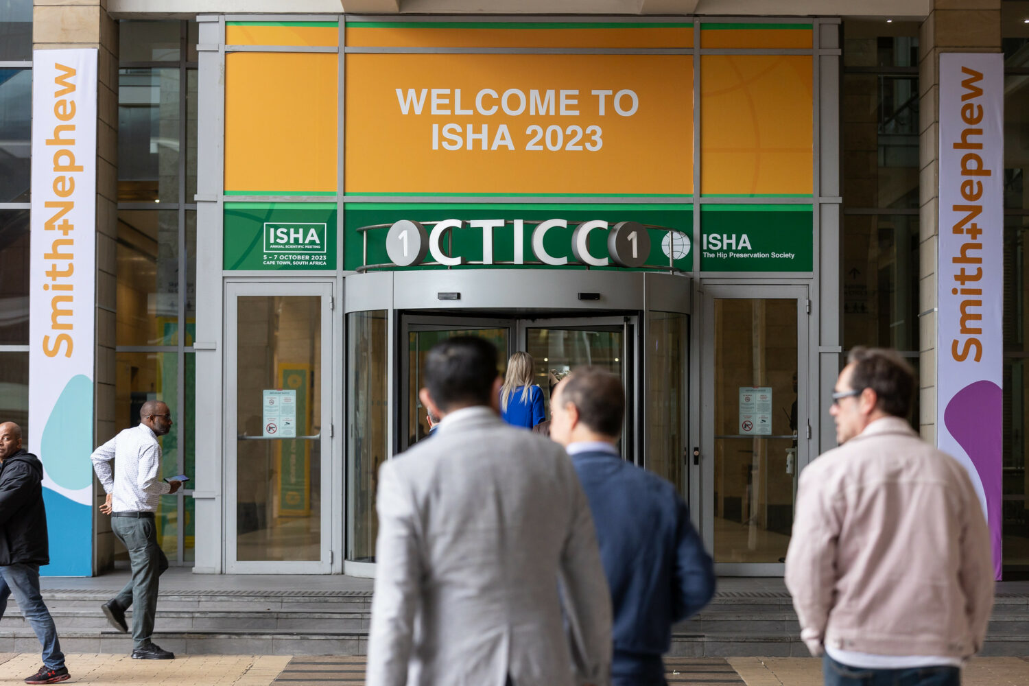 Attendees arriving at the 2023 Annual Scientific Meeting of ISHA - The Hip Preservation Society in Cape Town, South Africa