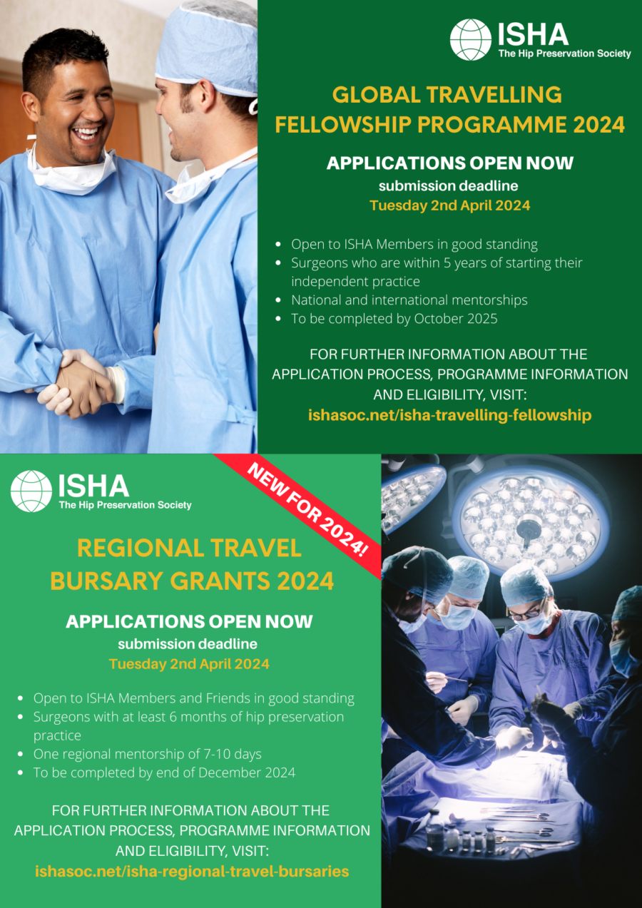 Details of ISHA 2024 travelling fellowship and travel bursary opportunities