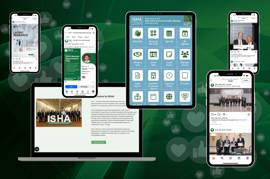 Snapshots of ISHA website and social media channels