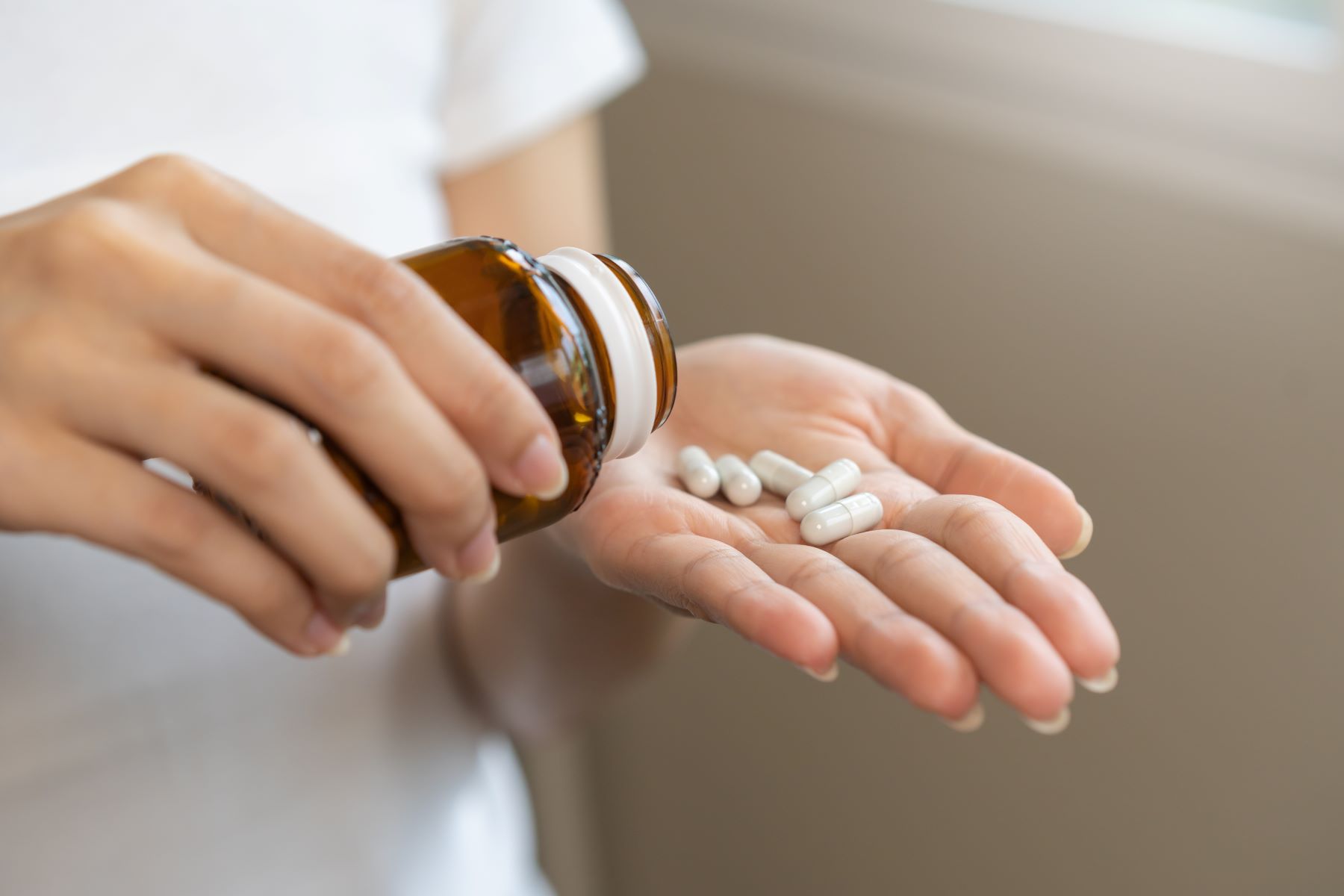 A patient taking tablets